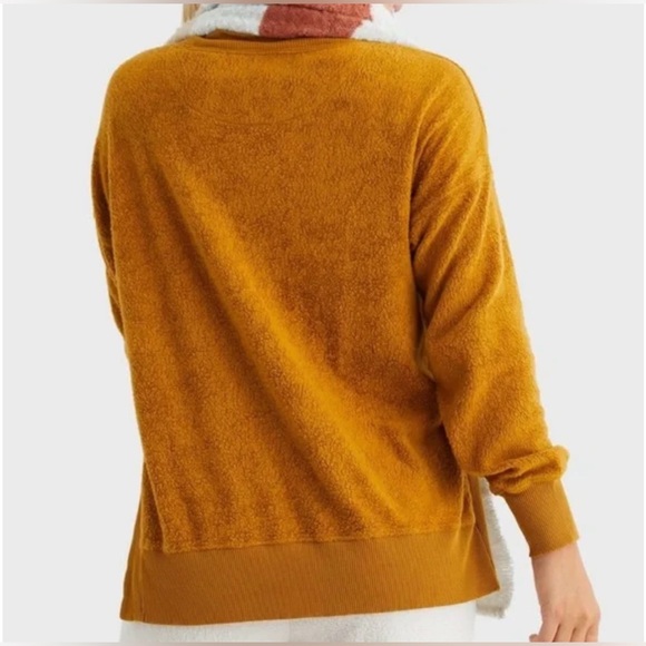 Aerie Womens Crewneck Pullover Sweater Soft Velour Oversized Side Slit Small - Picture 13 of 14